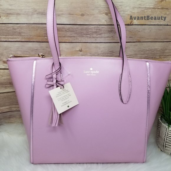 Kate Spade Kali Quartz Pink Large Tote Leather New - Picture 2 of 15